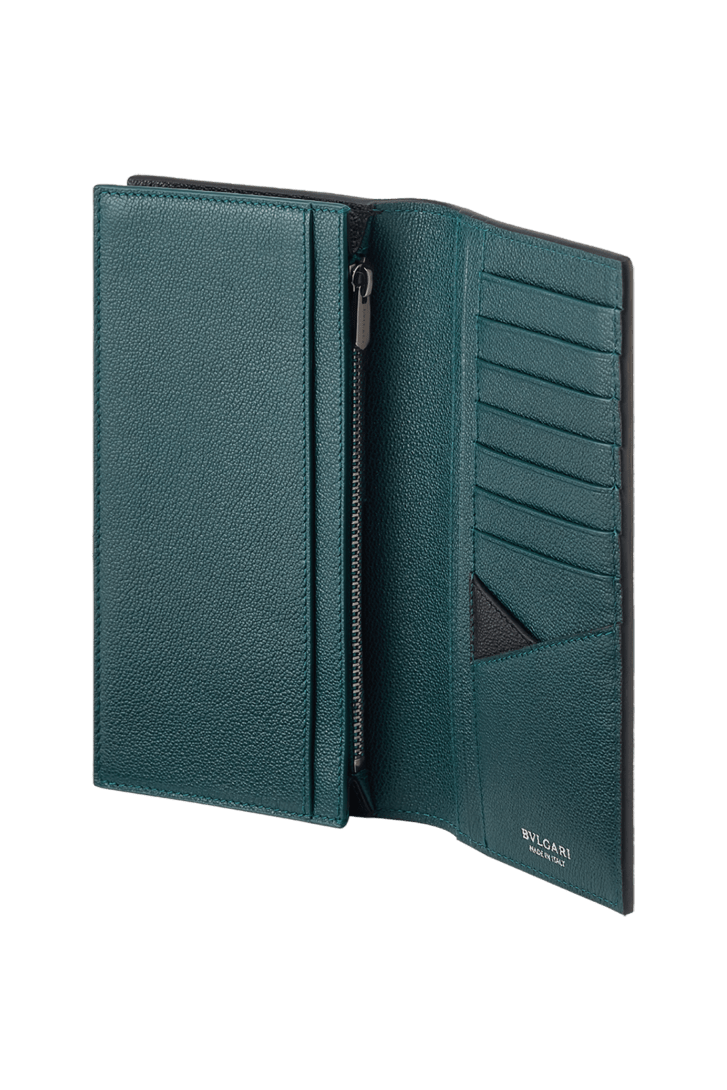 ブラック カーフレザー ブルガリ・ブルガリ マン 二つ折り財布 291156