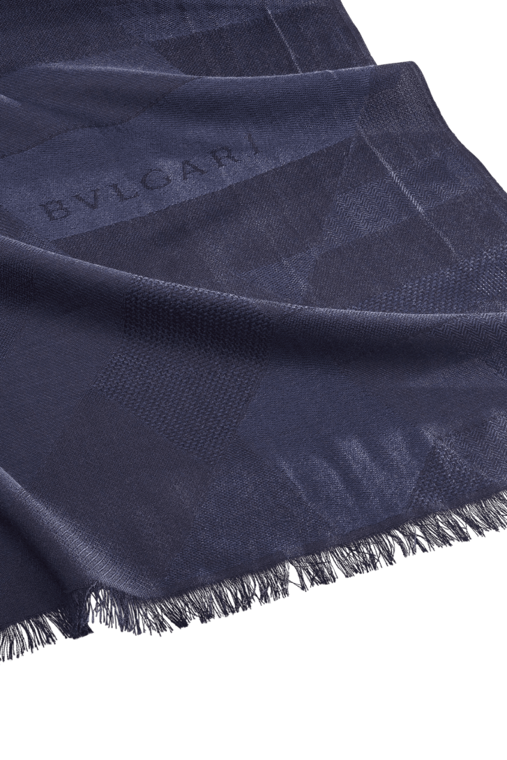 ブルー カシミア ロゴマニア ストール 246442 | ブルガリ