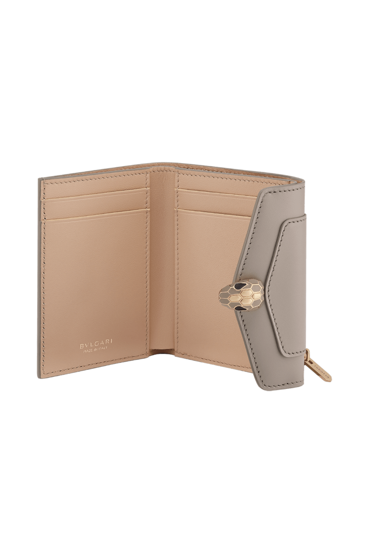 グレー カーフレザー セルペンティ フォーエバー 三つ折り財布 294369