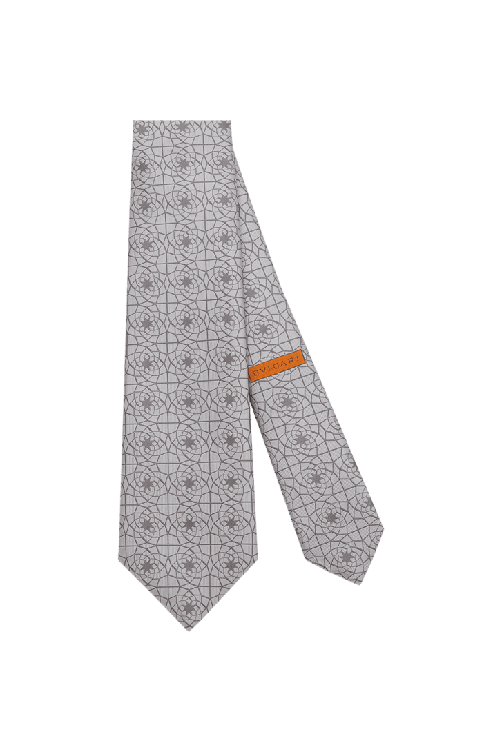 グレー シルク フォーマル ジャカード タイ 246081 | ブルガリ