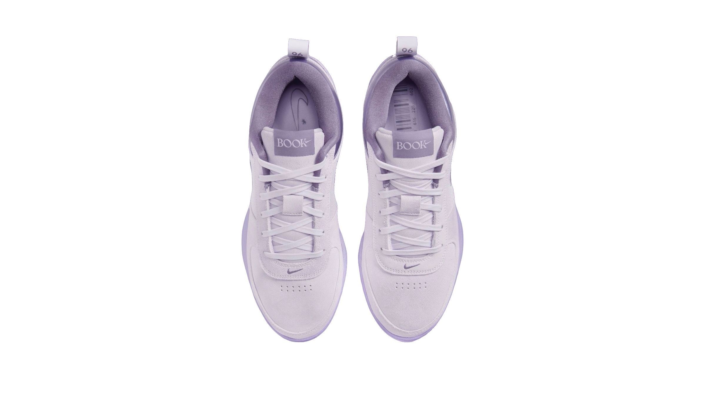 ナイキ「ブック 1 “Barely Grape”」は、甘いライラックカラーが主役