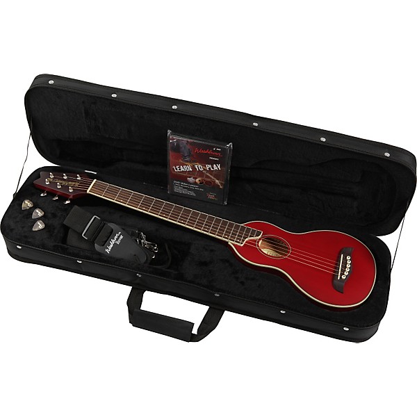 Washburn Rover Travel Guitar Transparent Red | Guitar Center