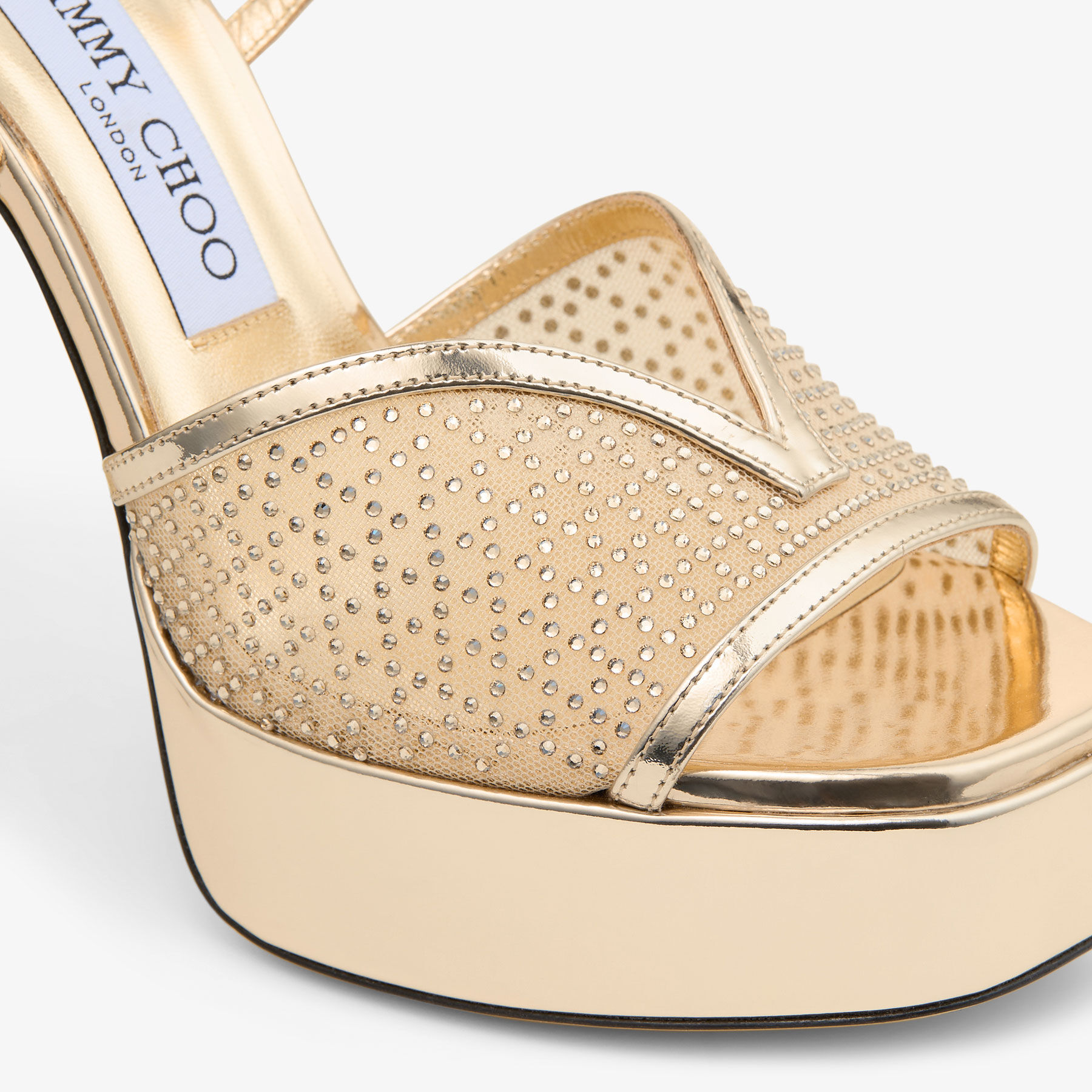 Karli Platform 125 | Gold Illusion Crystal Mesh and Liquid Metal