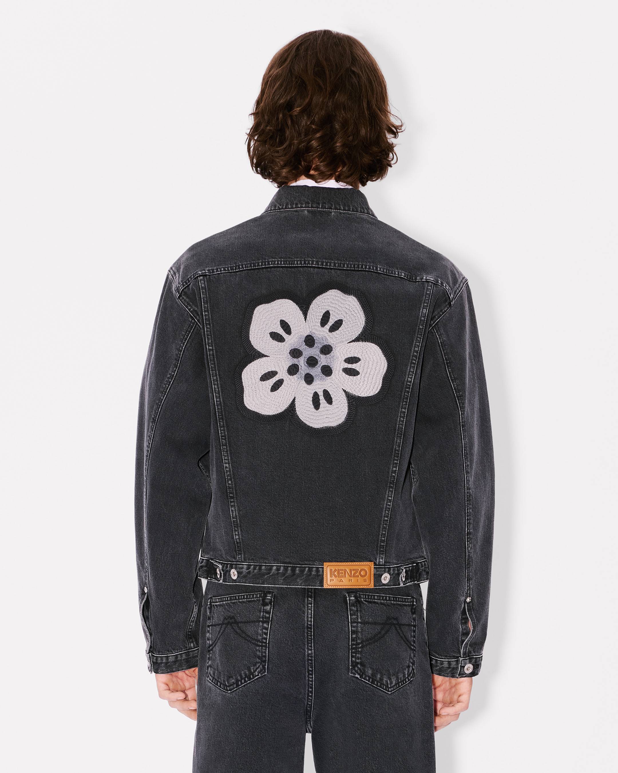 Boke Flower' embroidered trucker jacket in japanese denim | Men's