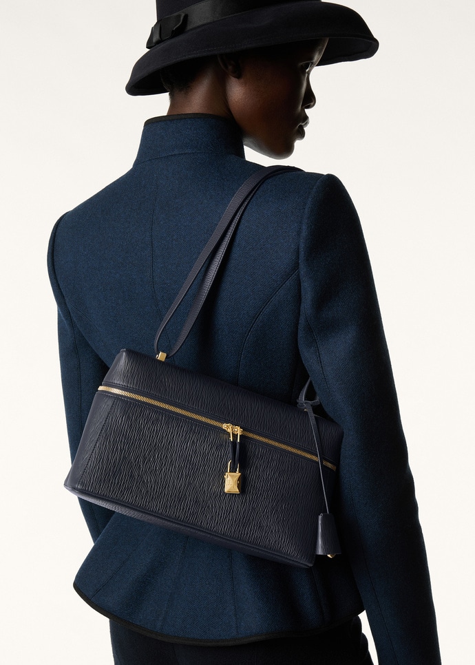 Extra Bag L27 Ox Leather Blue Navy/Sun Gold | Shoulder Bags Loro