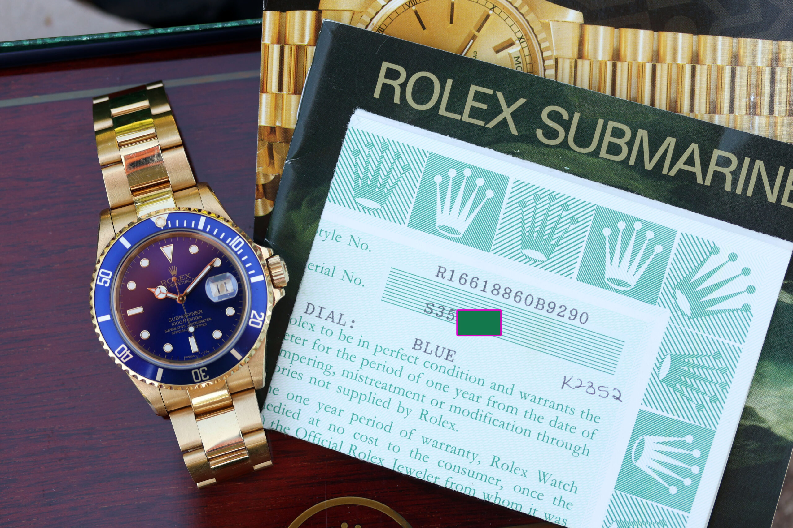 1993 Rolex Submariner Date ref. 16618 “Blue Dial, Box & Papers