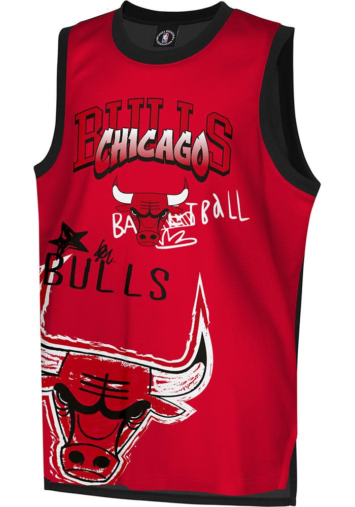 Chicago Bulls Youth Red Paste Up Tank Top - 133425664
