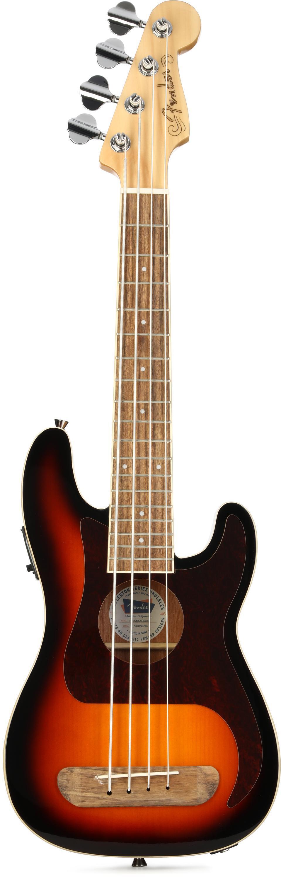 Fender Fullerton Precision Bass Uke - 3-Color Sunburst | Sweetwater
