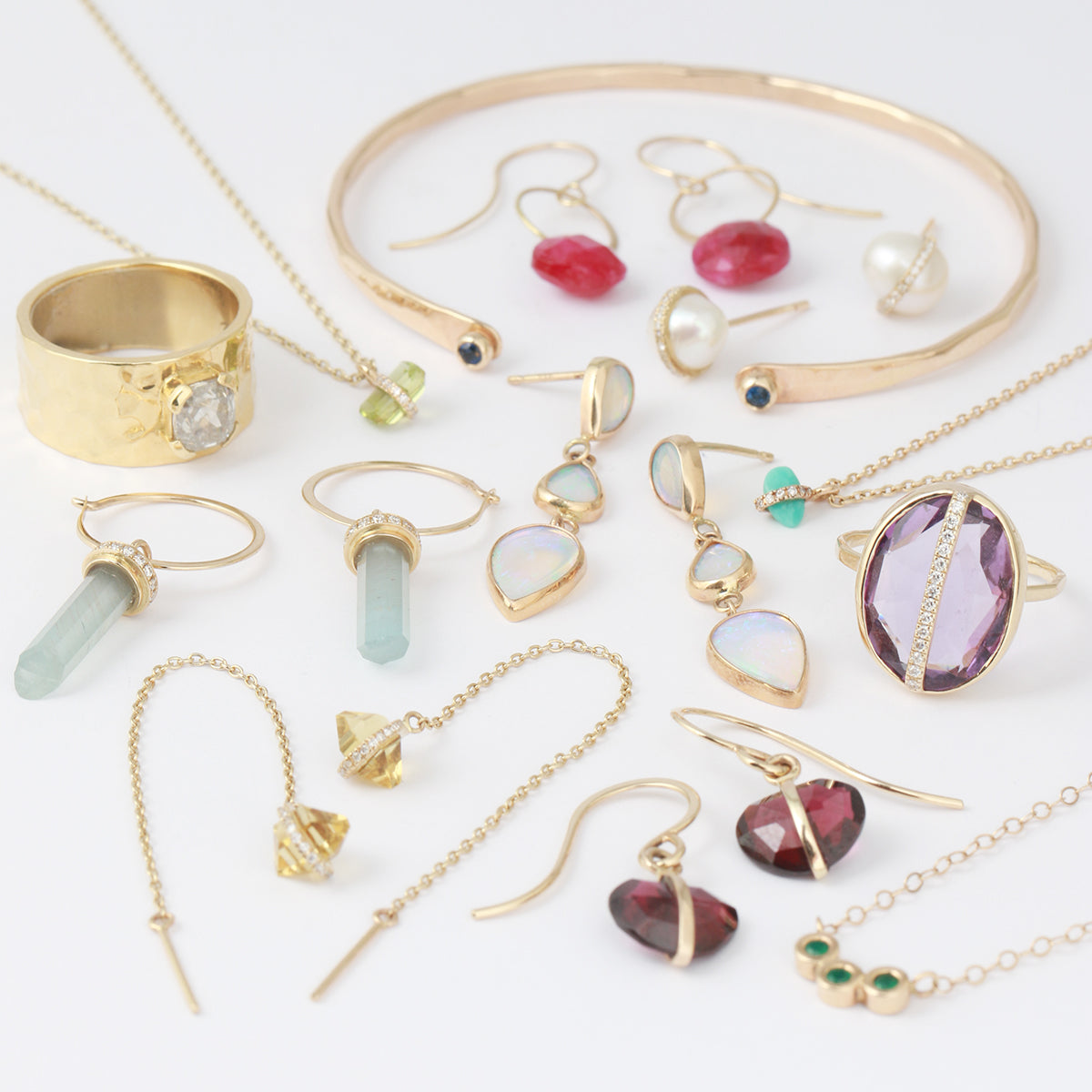 Prong-Set Gemstone Hug Earrings – Melissa Joy Manning Inc.