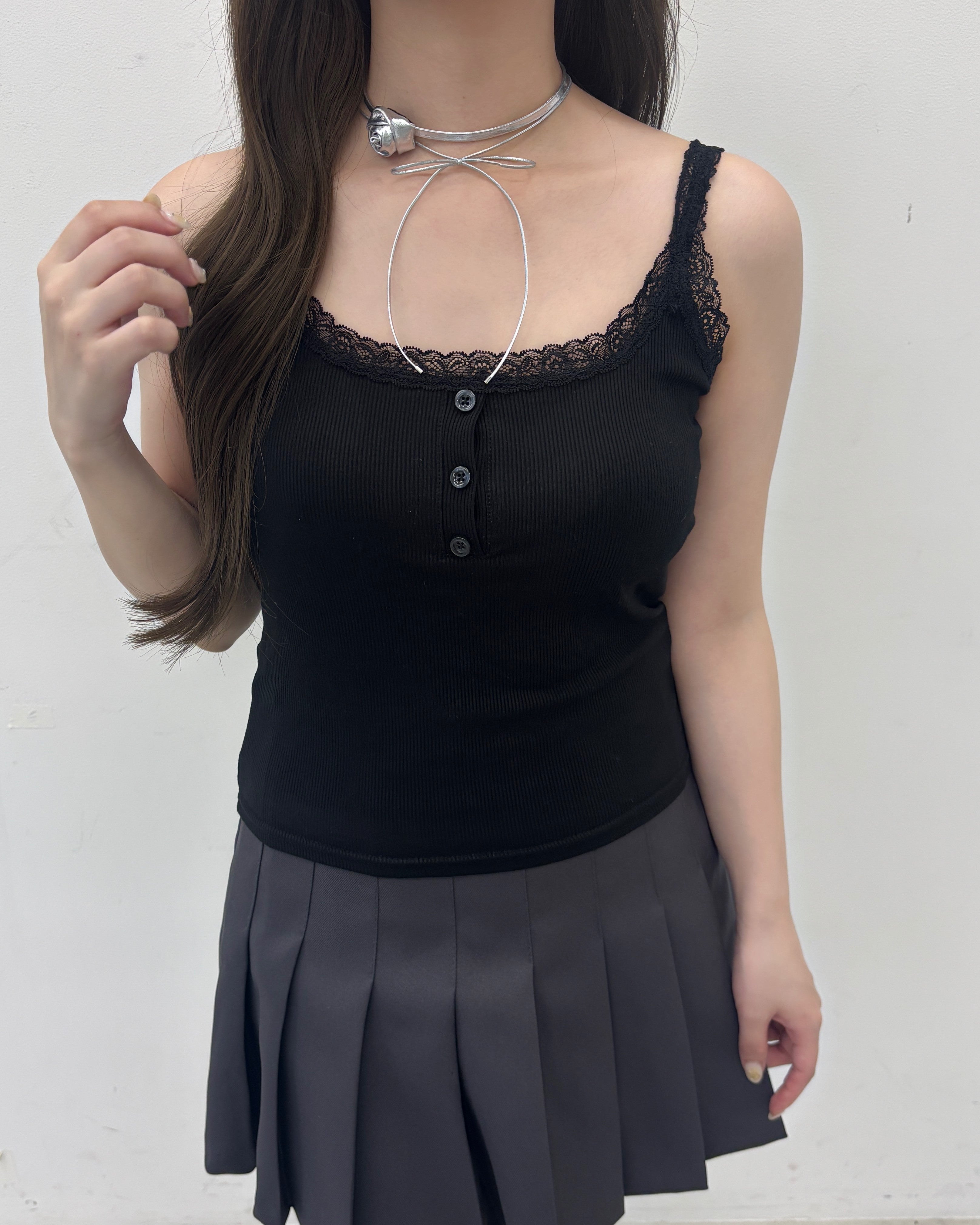 カップ付きレースドッキングキャミソール｜MELLOWNEON (メロウネオン