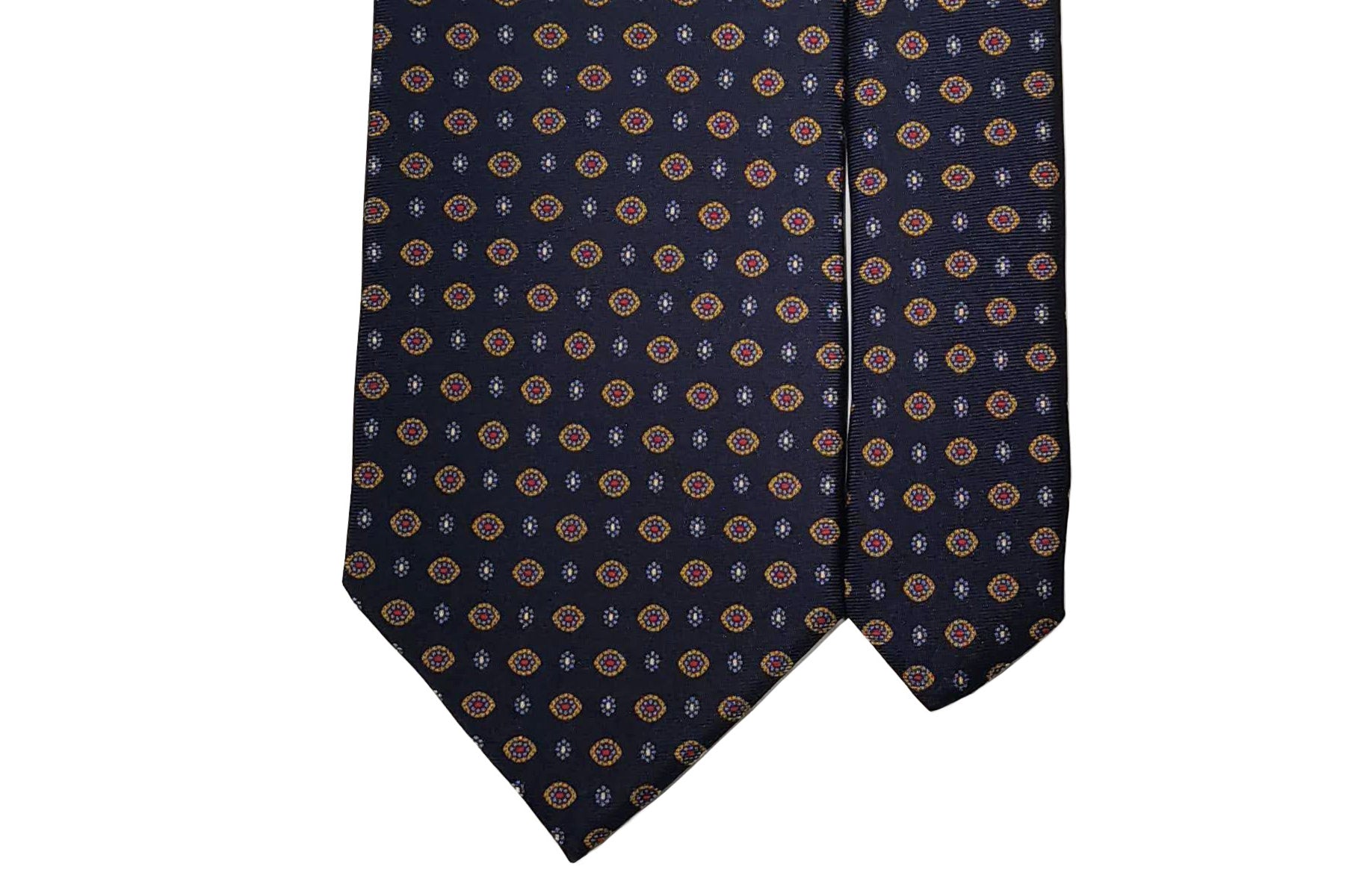 BLUE LABEL ネクタイ ◇ シルク ◇ ネイビー×ペイズリー調花小紋 – Merola