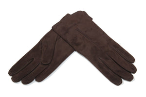 レディース手袋◇スウェード◇ダークブラウン/MORO《カシミヤ》 – Merola
