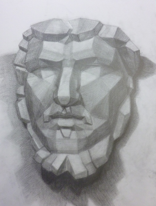 三谷会員の楽々展出品大顔面デッサン・リアル＆面取り ｜ 東京新宿の