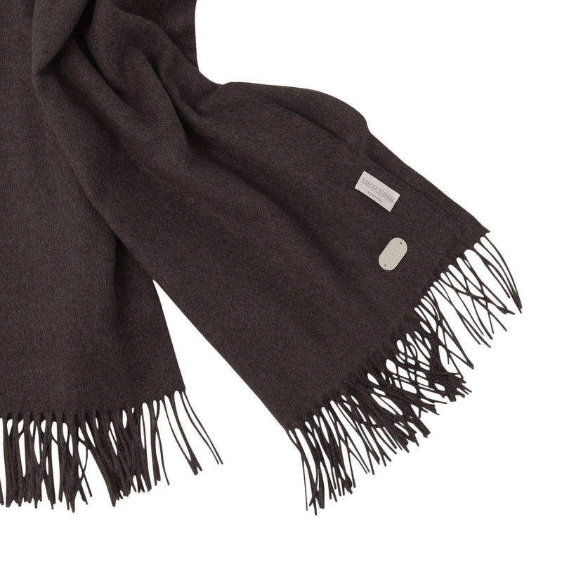 干場別注カラー】100%シルクストール ダークブラウン TESSITURA DI