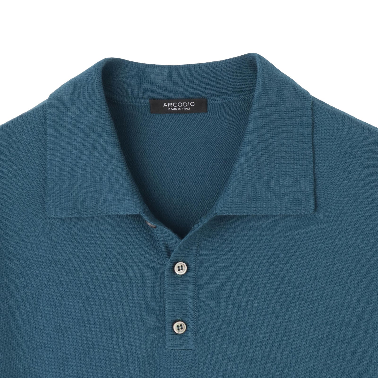 イタリア製 半袖ポロ コットンニット ピーコックブルー – MINIMAL WARDROBE