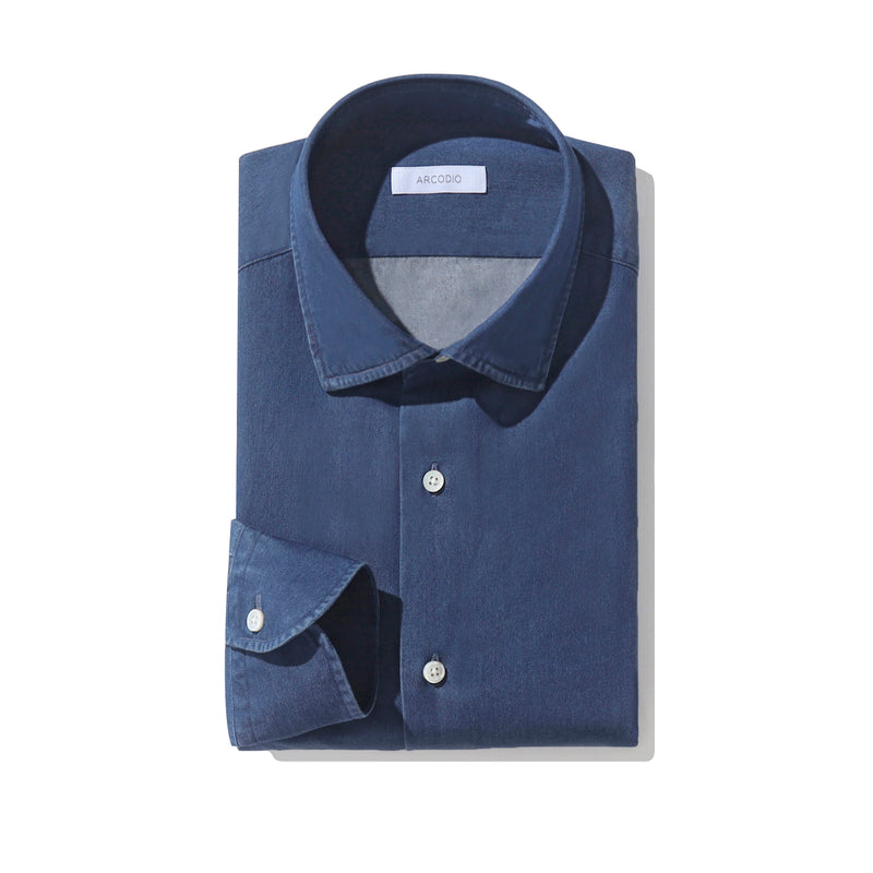 GINO シャンブレーシャツ ブルー – MINIMAL WARDROBE