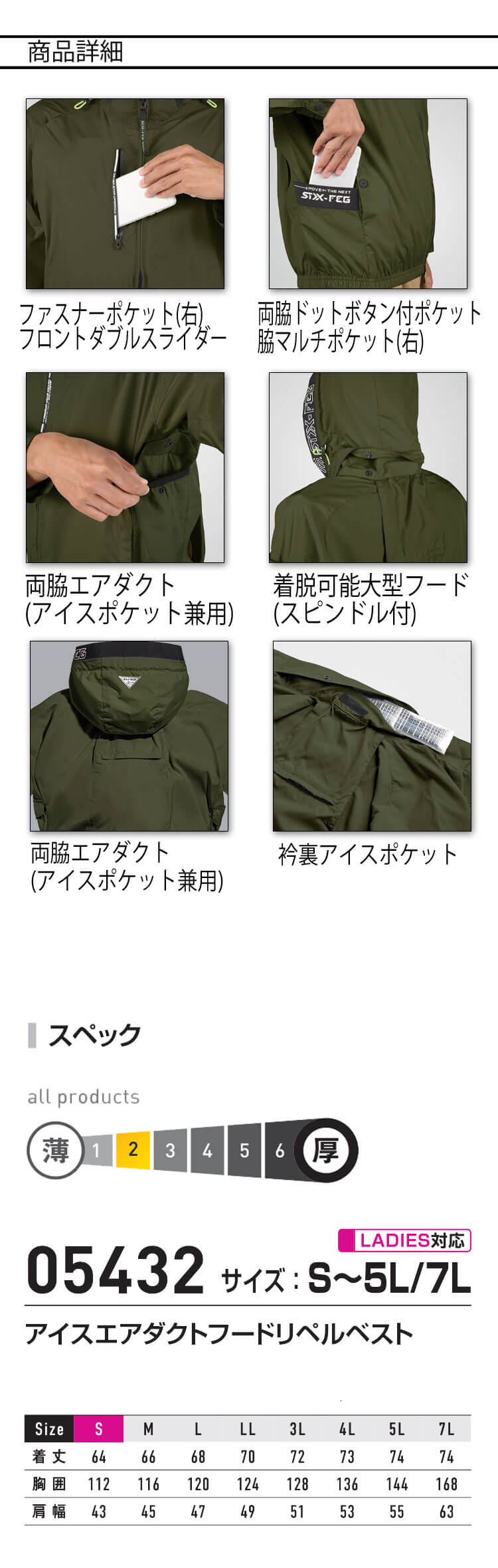 シンメン SHINMEN S-AIR アイスエアダクトフードリペルベスト(ファン