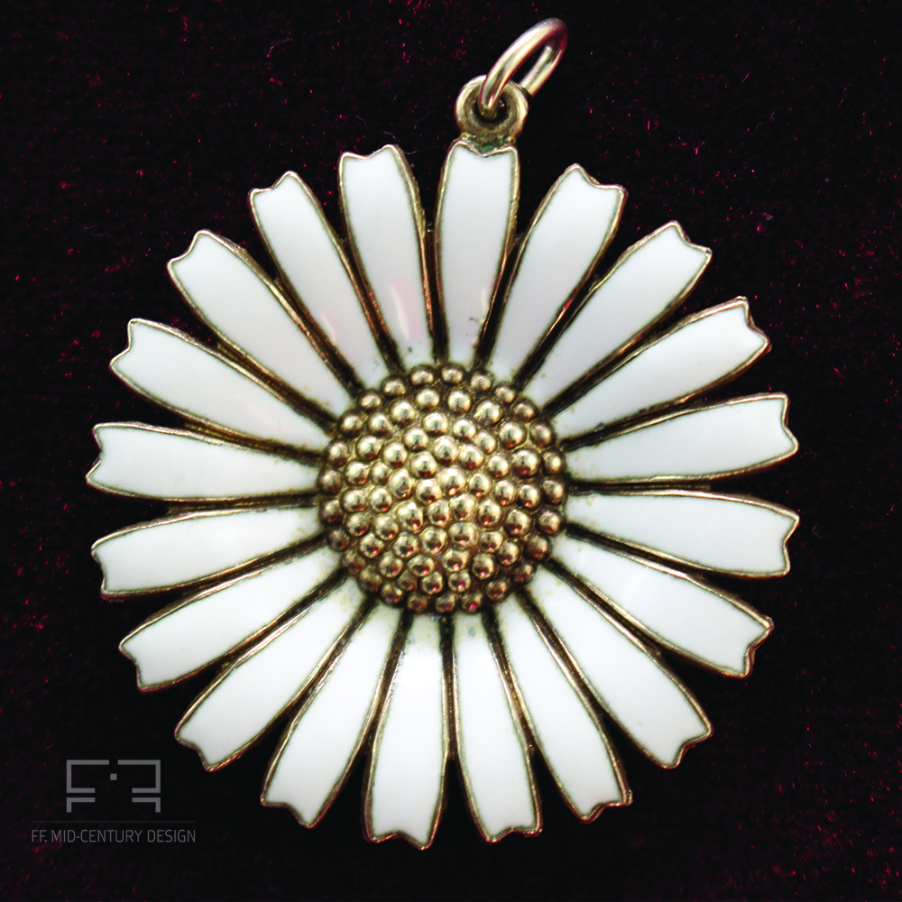 Anton Michelsen デイジー フラワー シルバー ブローチ Vintage