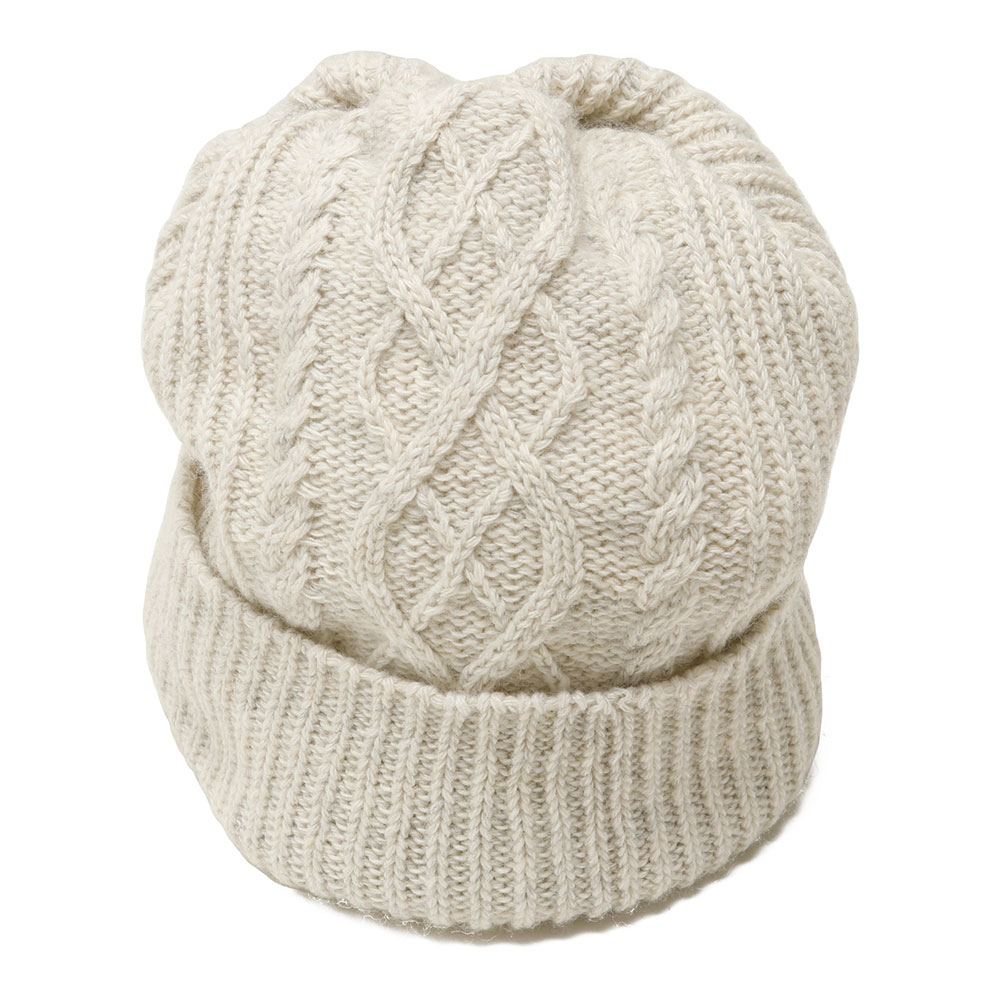 mature ha. [マチュアーハ]eco premiere pleats knit cap aran ECO-001