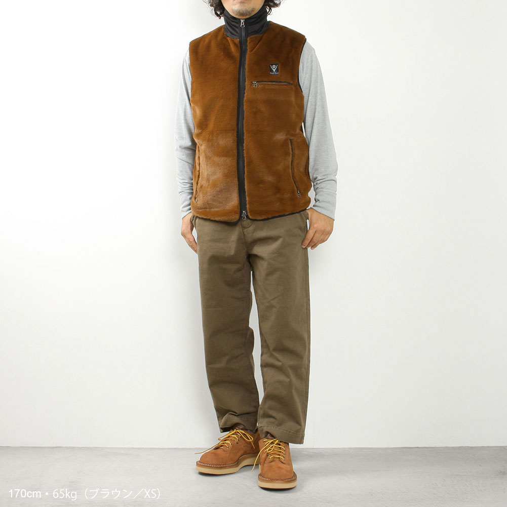 South2 West8[サウス2 ウェスト8]Piping Vest Micro Fur LQ703A