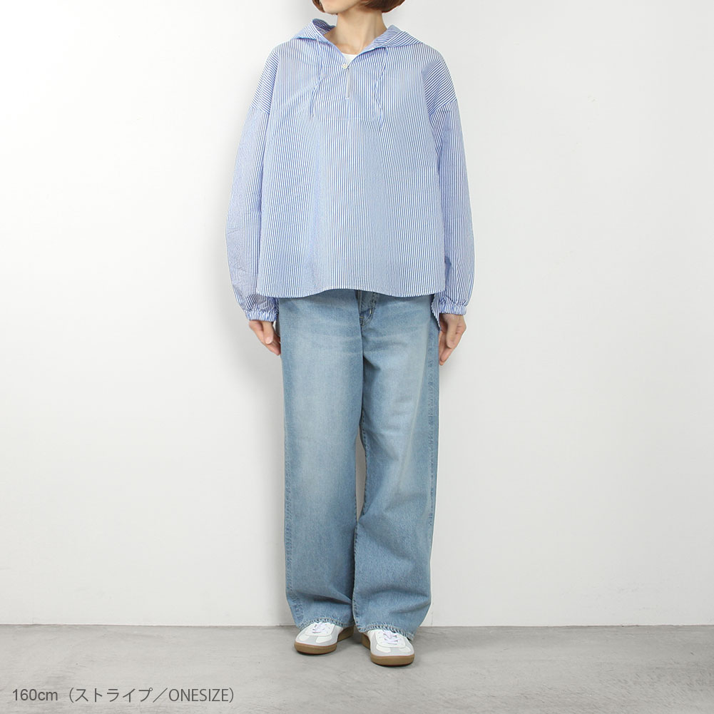 prit[プリット]エアリーコットンフードプルオーバーシャツ P81519