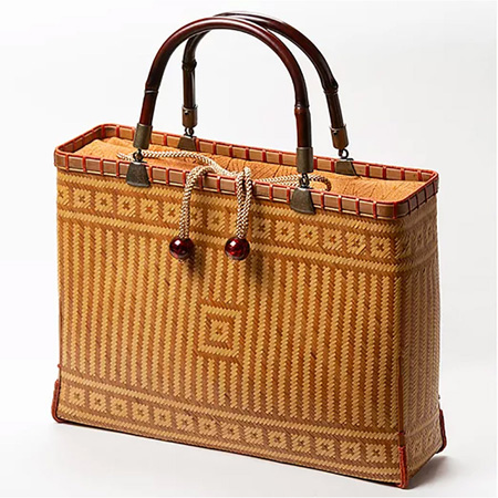 べっぷ竹細工もりぐち＞スス合せ網代編みかごバッグ | 大分県別府市