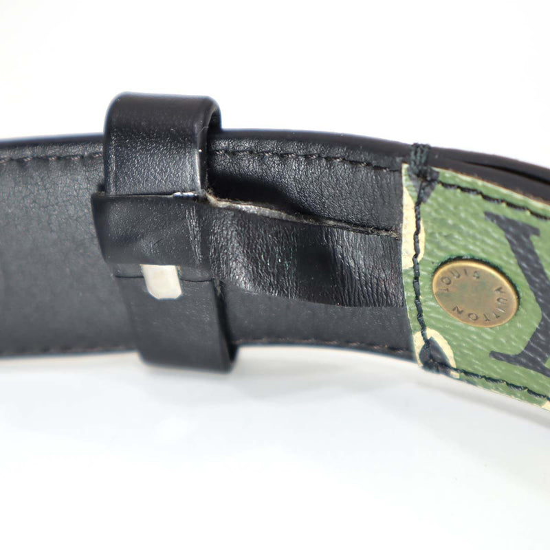 希少 ベルト LV M9646U ルイヴィトン × 村上隆 サンチュール 90 カーキ