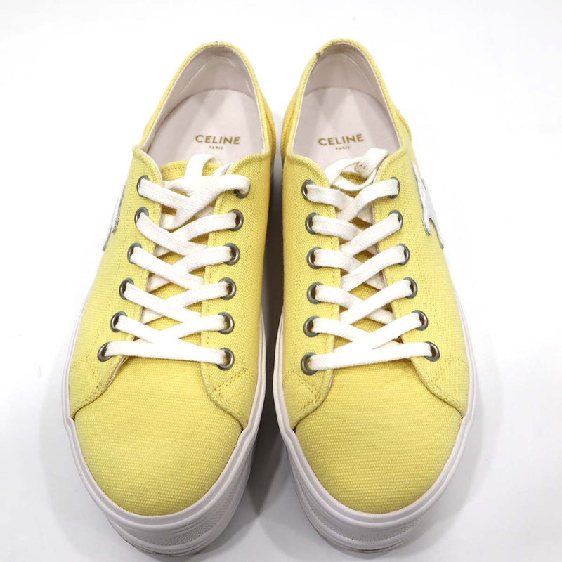 セリーヌ CELINE スニーカー トリオンフ ロゴ 36 23cm キャンバス 黄色
