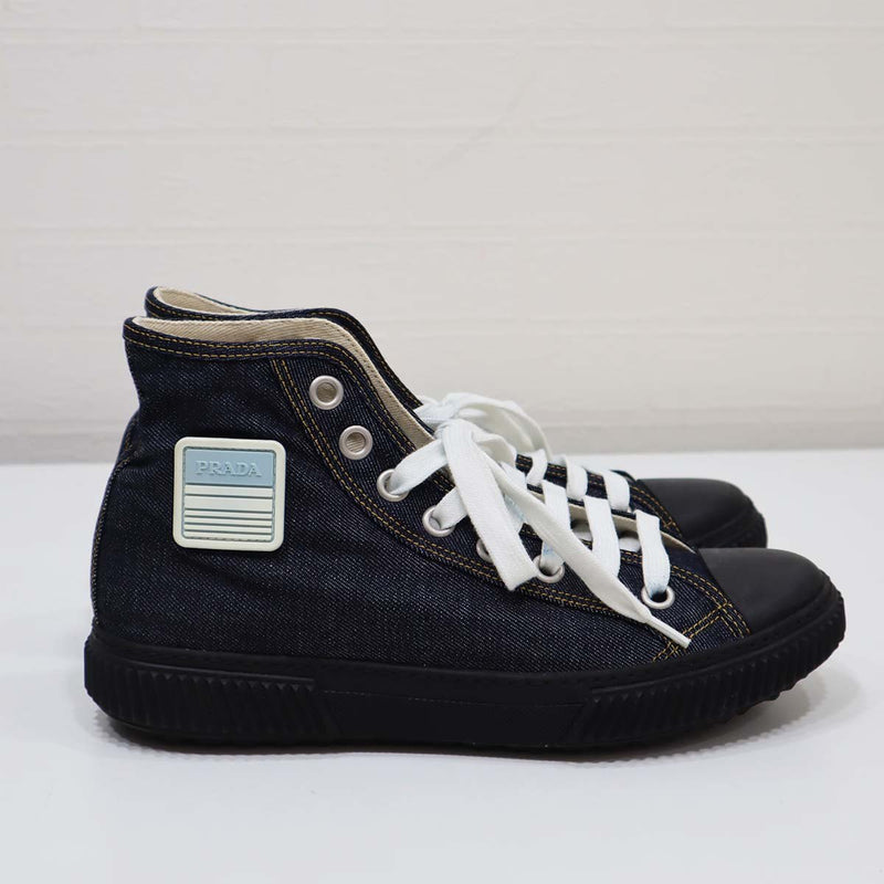 プラダ PRADA スポーツ デニム ハイカット スニーカー 靴 4T 3218