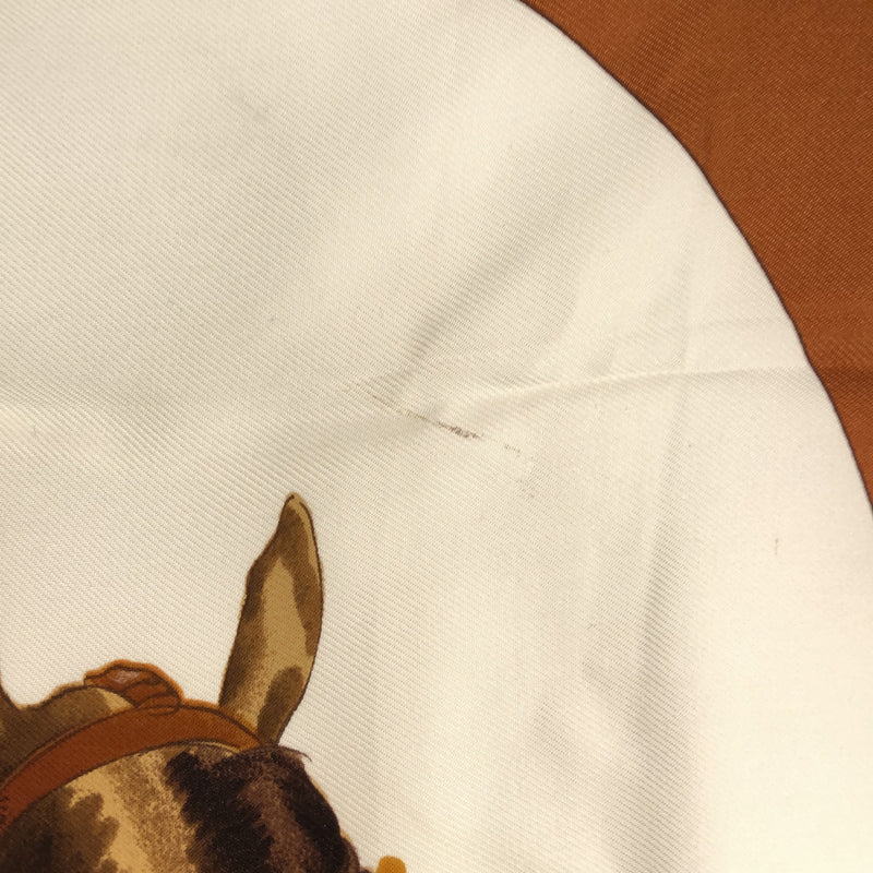 エルメス HERMES カレ90 ATTELAGE EN ARBALETE 馬車弓形連結 ブラウン