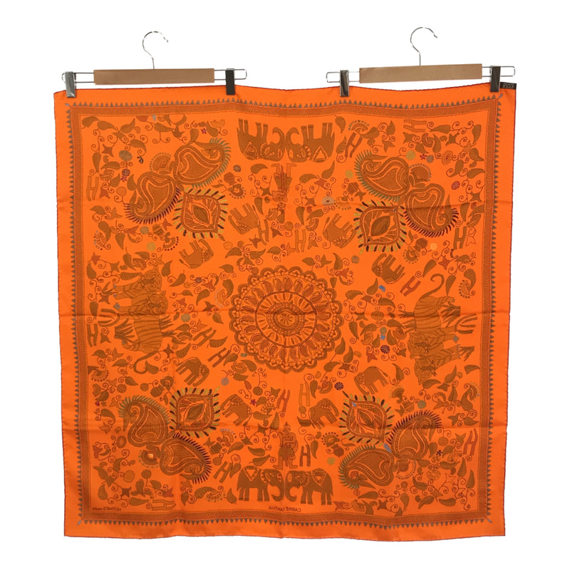 エルメス HERMES カレ90 CARRE KANTHA スカーフ オレンジ シルク