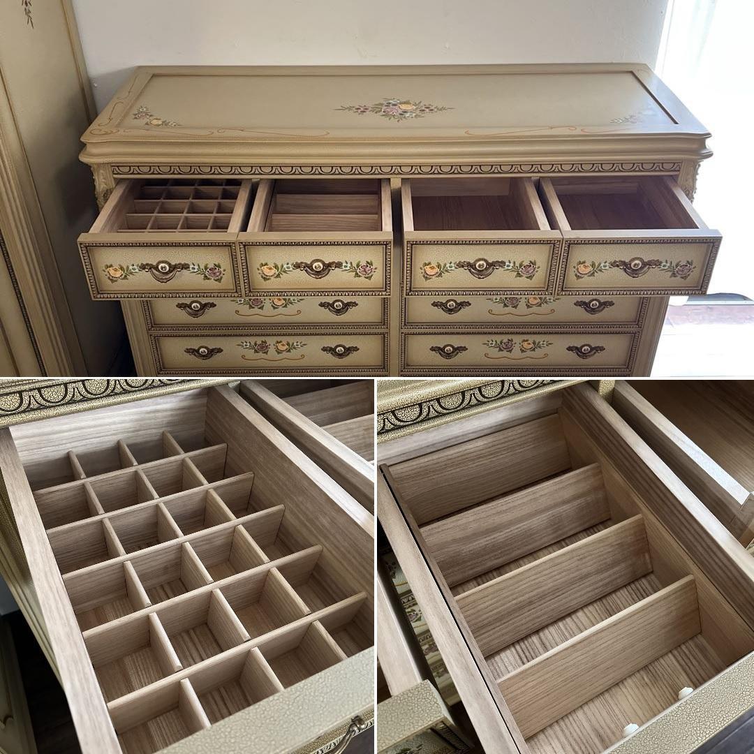 日本製 フランスミラー ロココ様式の美しいリビングチェスト CRACRE