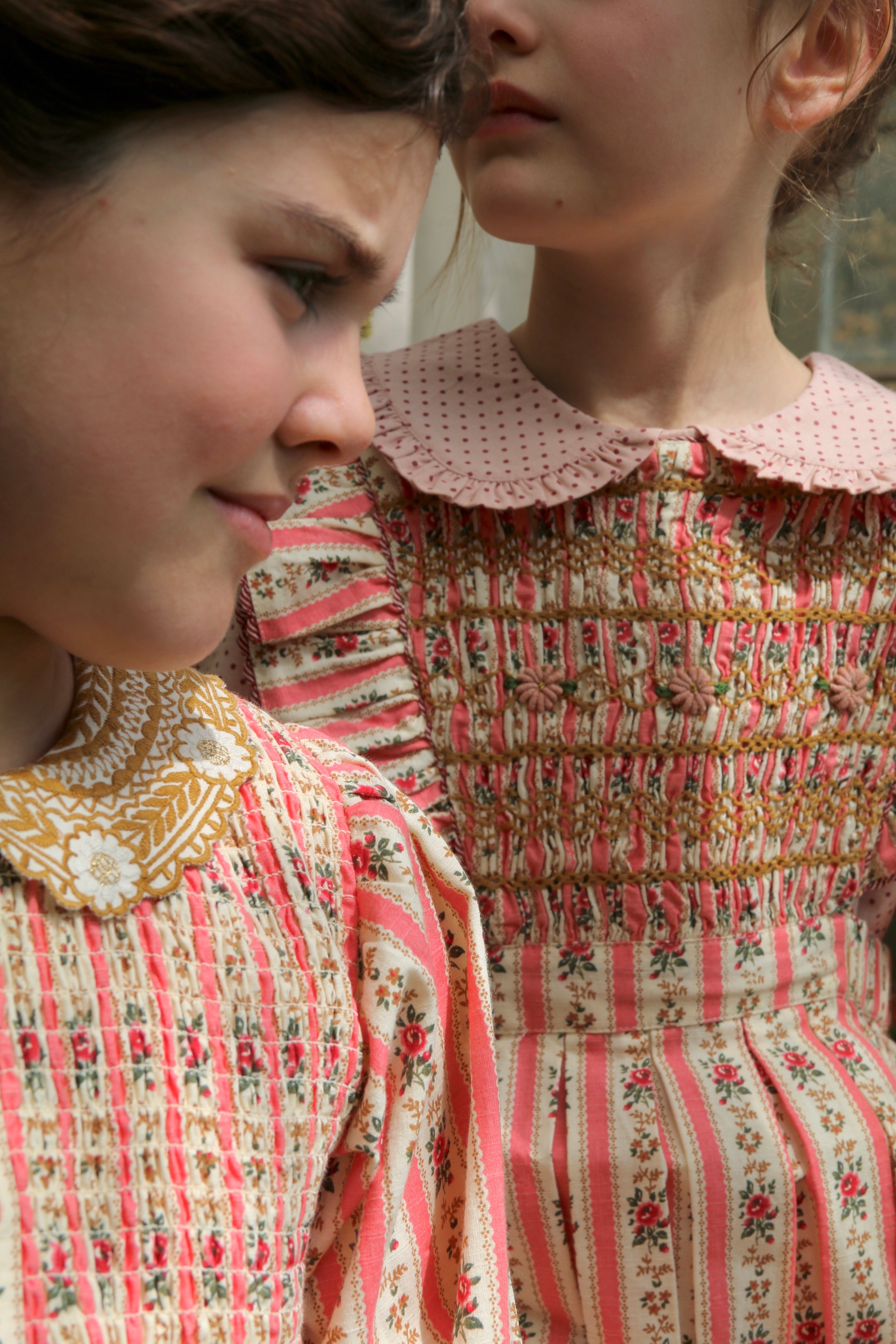 BONJOUR DIARY APRON DRESS / TAPESTRY PINK STRIPE - Milk + Bots