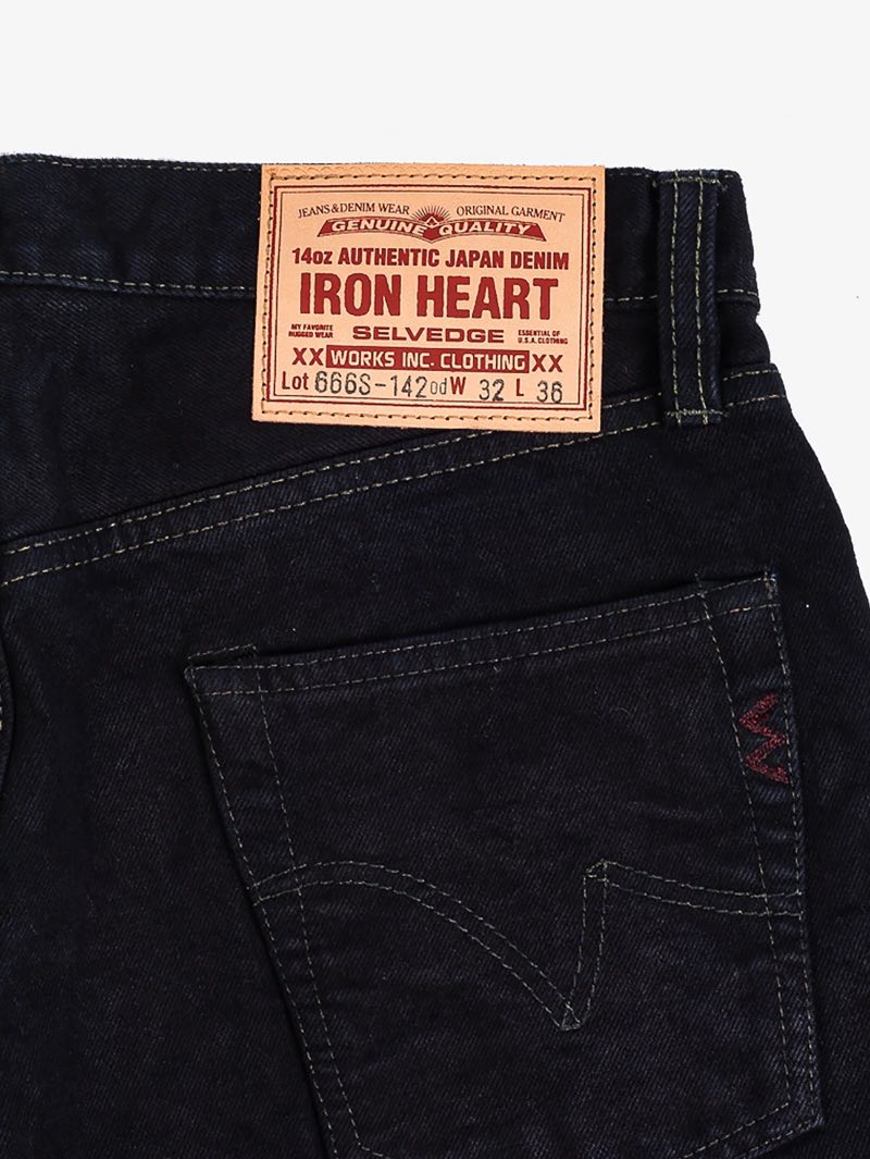 Iron Heart Denim IH-666S-142od Straight Cut 14oz Indigo Overdyed