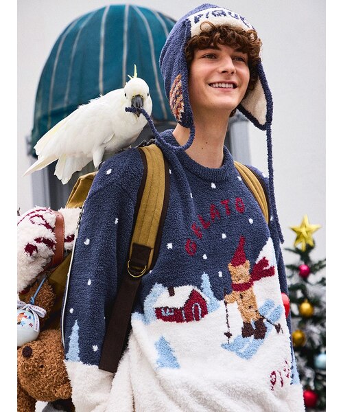 HOLIDAY】【HOMME】スキーベアジャガードプルオーバー｜ジェラートピケ