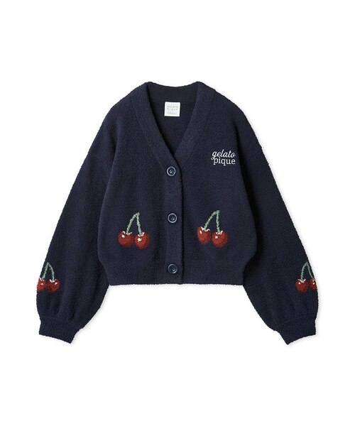 ONLINE限定カラーあり】ベビモコチェリージャガードカーディガン