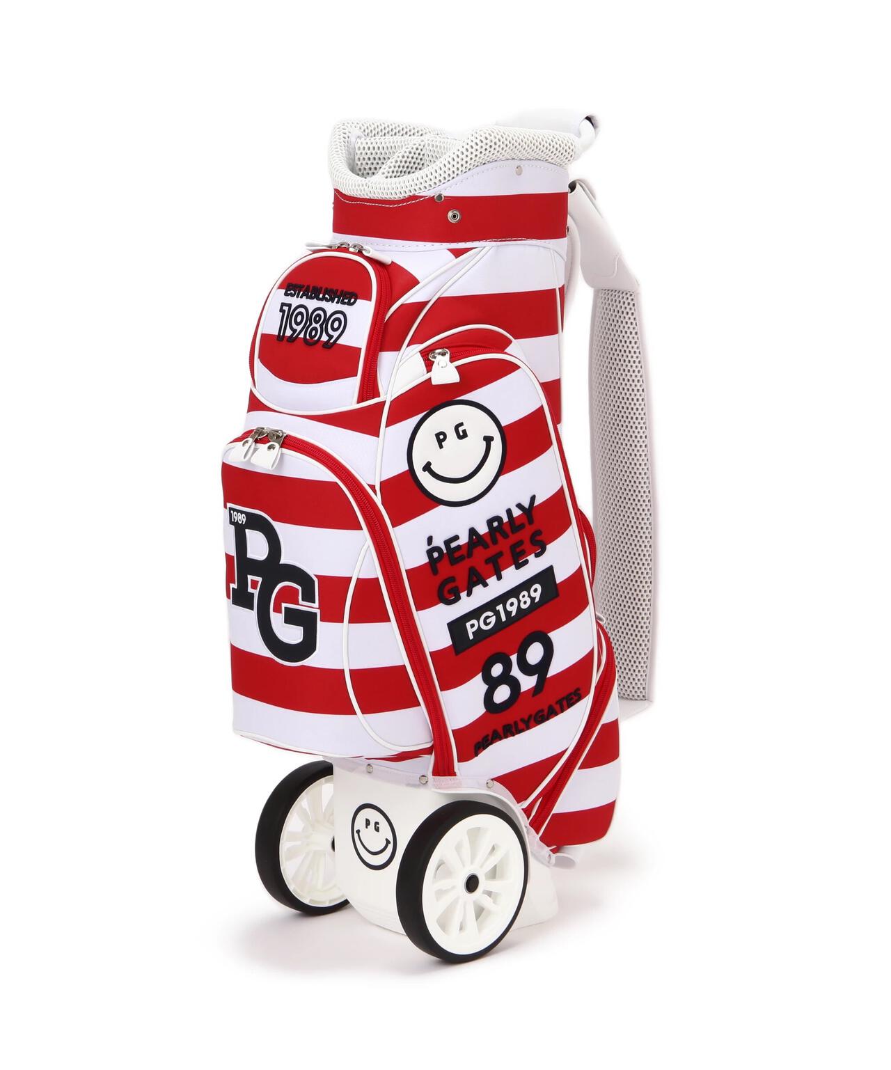 キャスター付きボーダー柄キャディバッグ (46インチ対応)(9型) (UNISEX