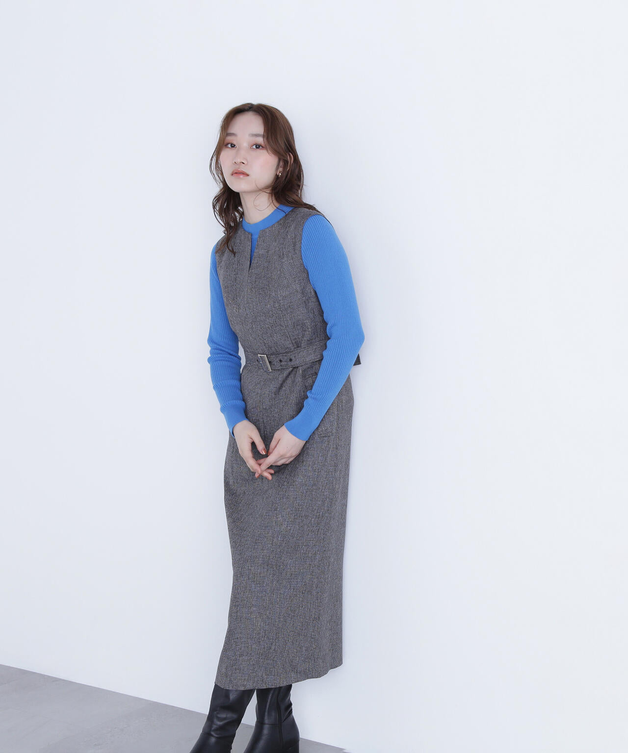 キーネックベルテッドジャンスカ | NATURAL BEAUTY BASIC（ナチュラル