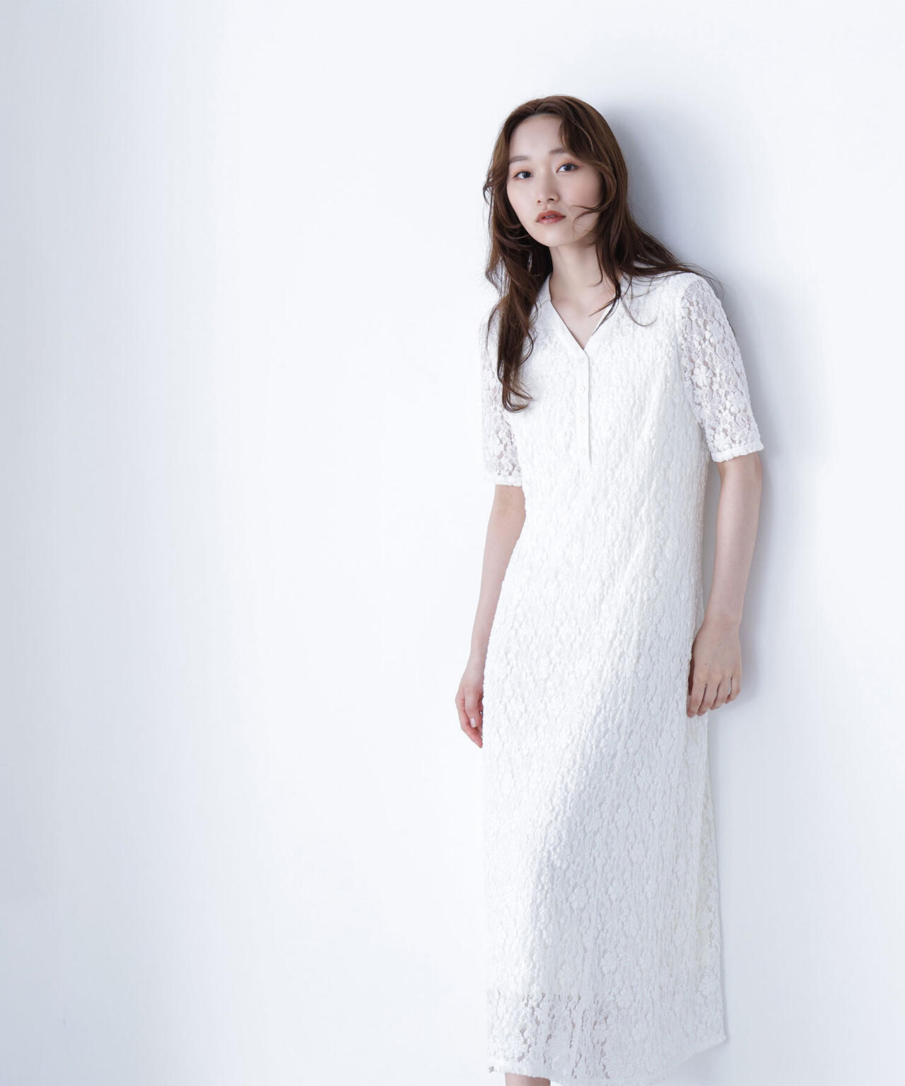 スキッパーシュリンクレースワンピース | NATURAL BEAUTY BASIC