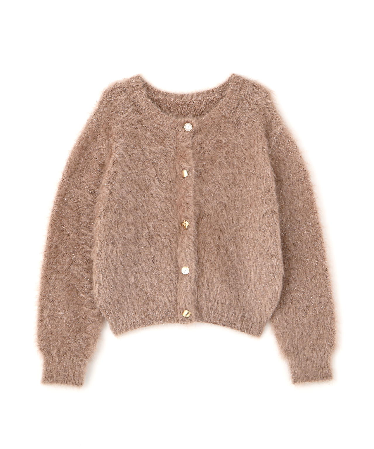 デザインボタンラメシャギーカーディガン | NATURAL BEAUTY BASIC