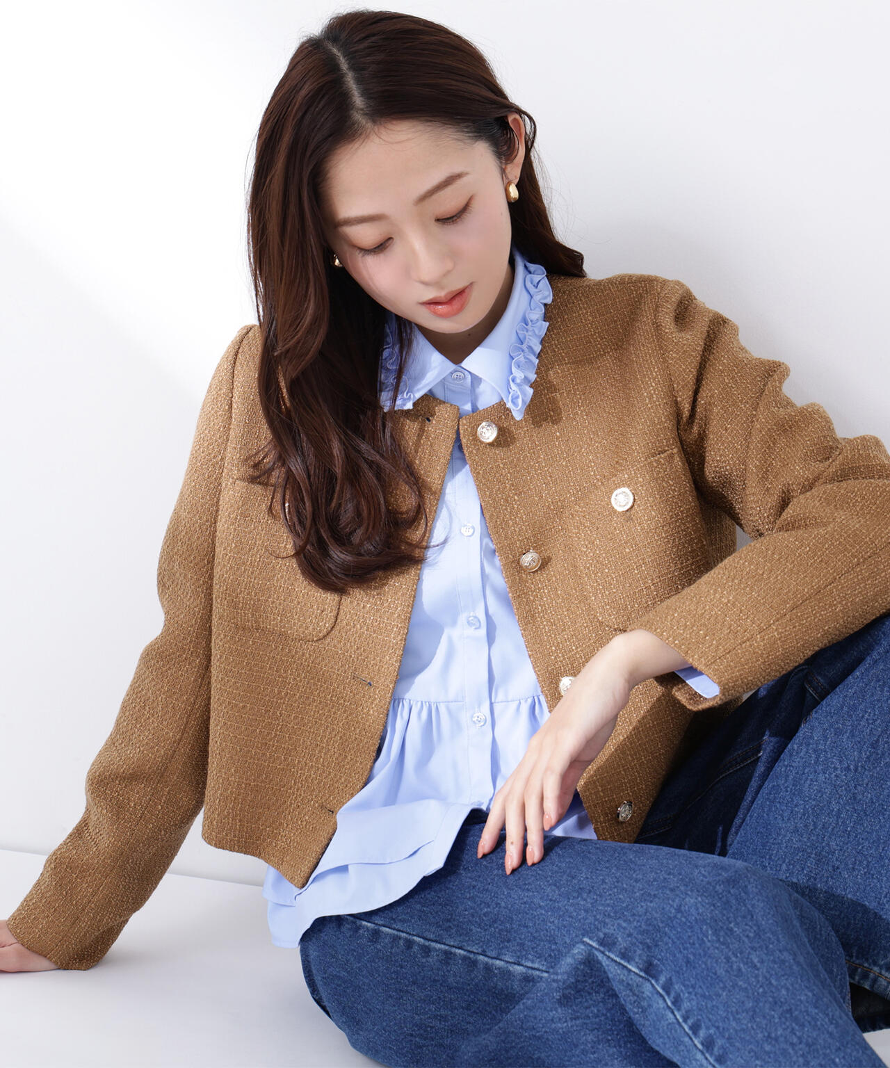 ツイードノーカラージャケット | NATURAL BEAUTY BASIC（ナチュラル