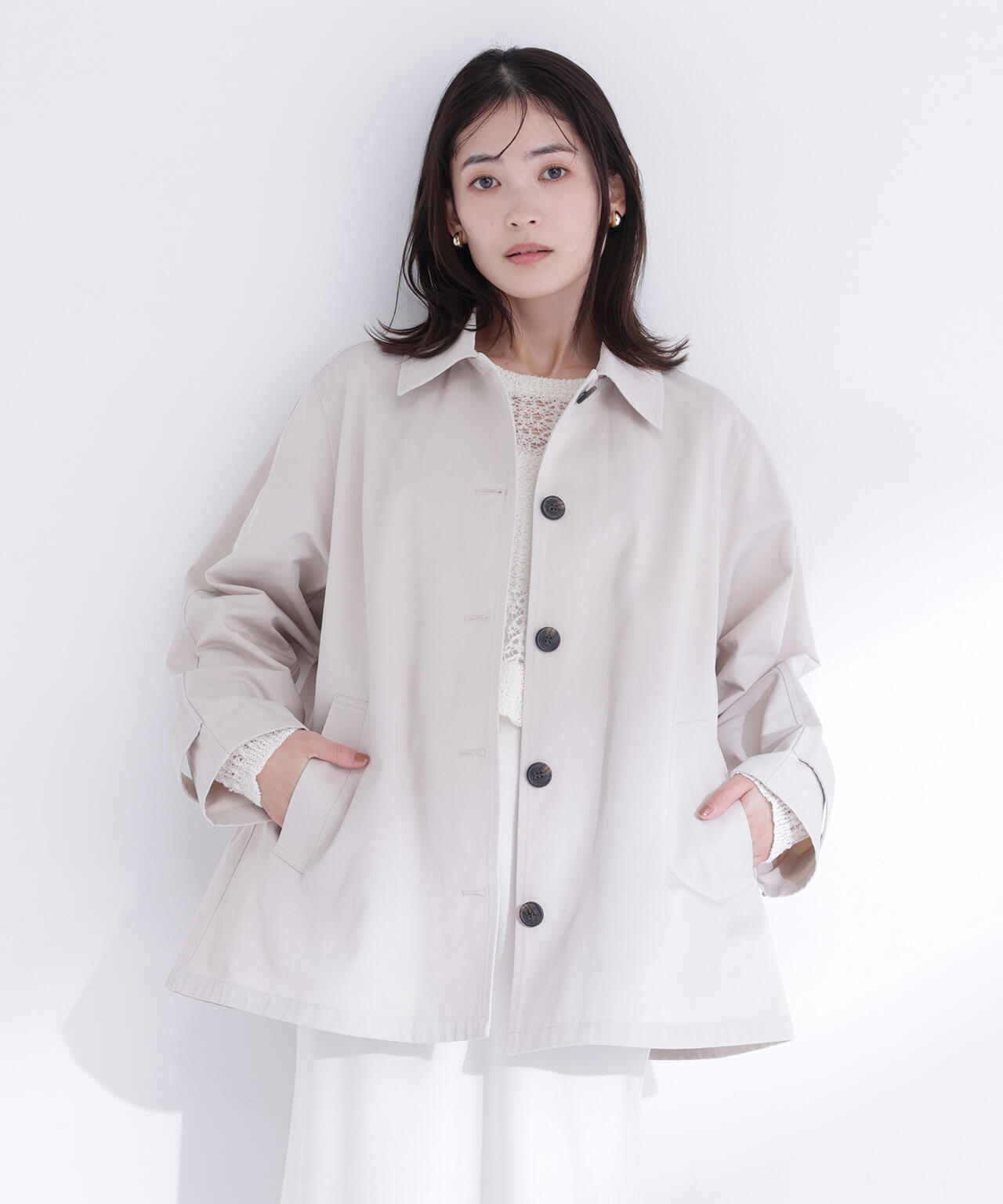 ステンカラーハーフコート | NATURAL BEAUTY BASIC（ナチュラル