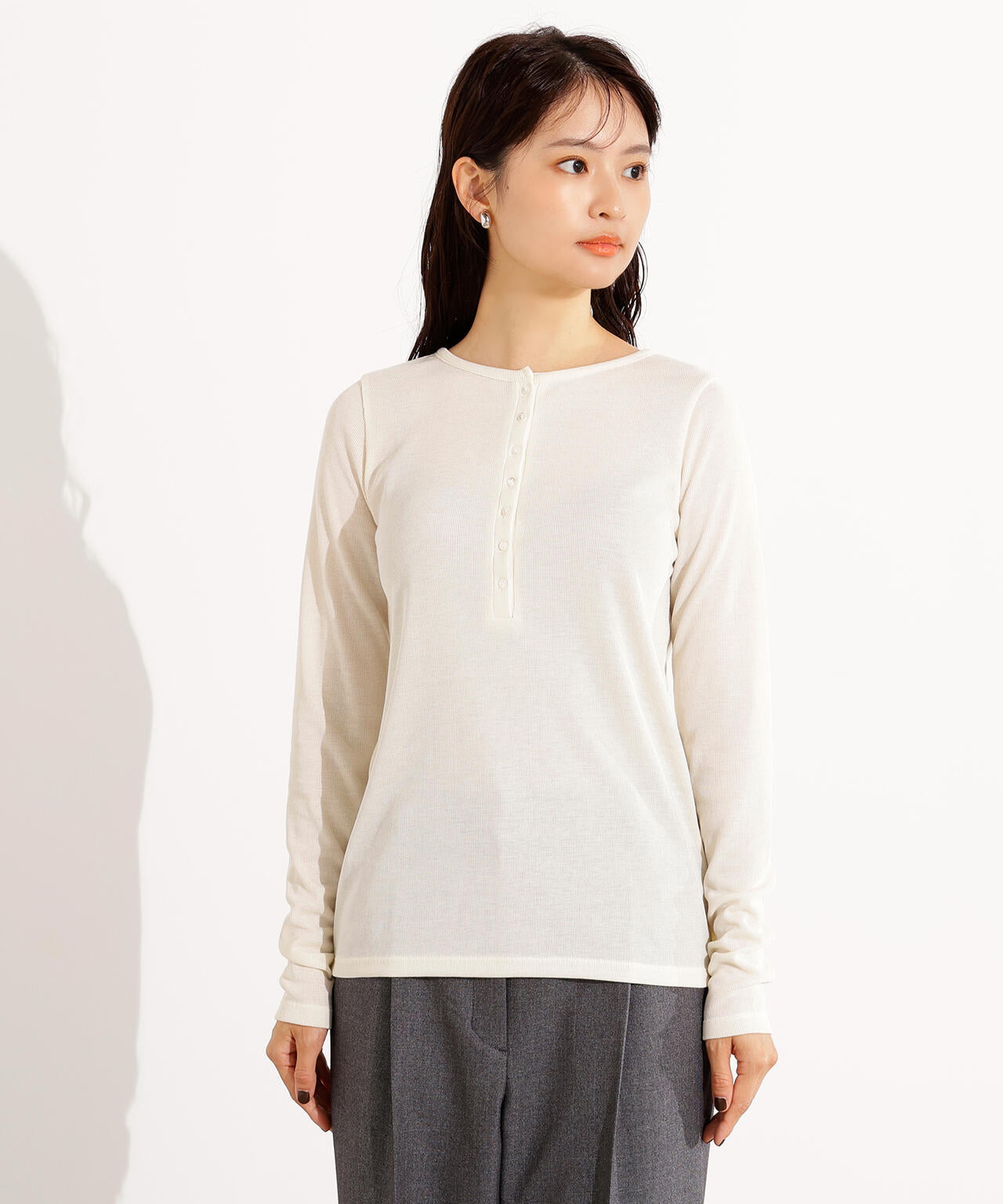 ヘンリーネックシアーカットソー | N. Natural Beauty Basic*（エヌ