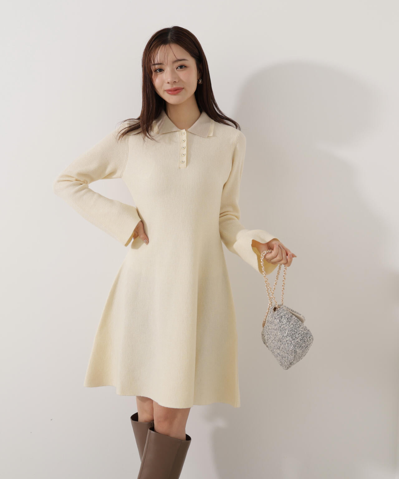 EDIT COLOGNE》ポロミニニットワンピース | PROPORTION BODY DRESSING