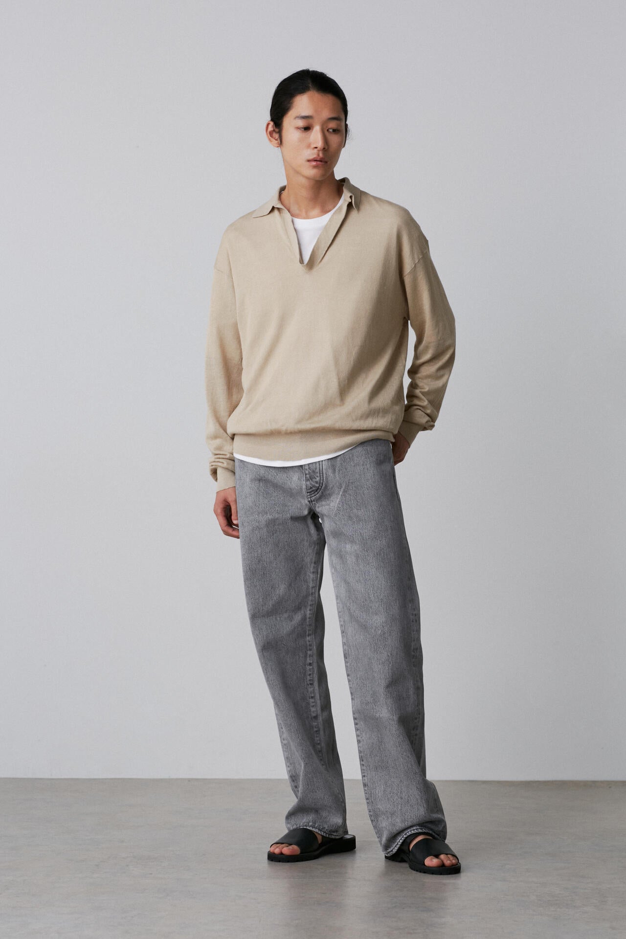 YLEVE / LINEN COTTON SKIPPER KNIT PULL OVER | YLÈVE（イレーヴ