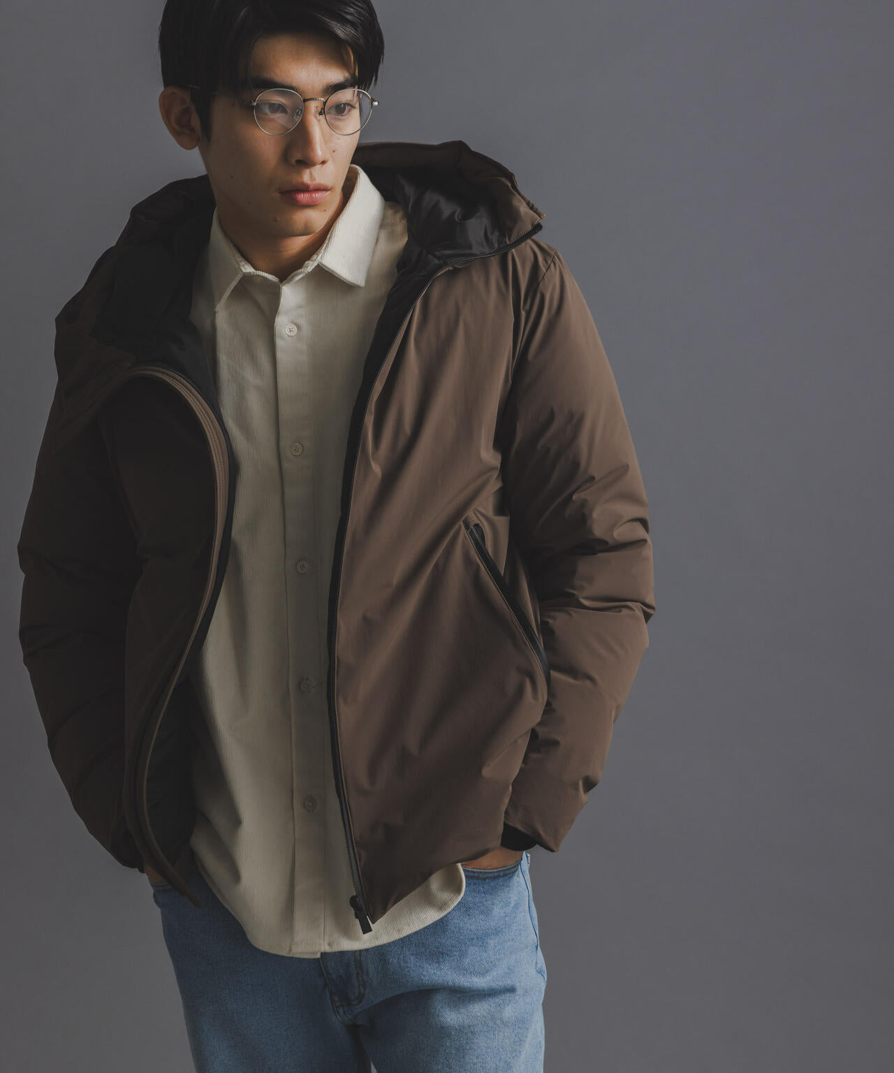 西川ダウン(R)」スポーティーフードダウン | NANO universe（ナノ