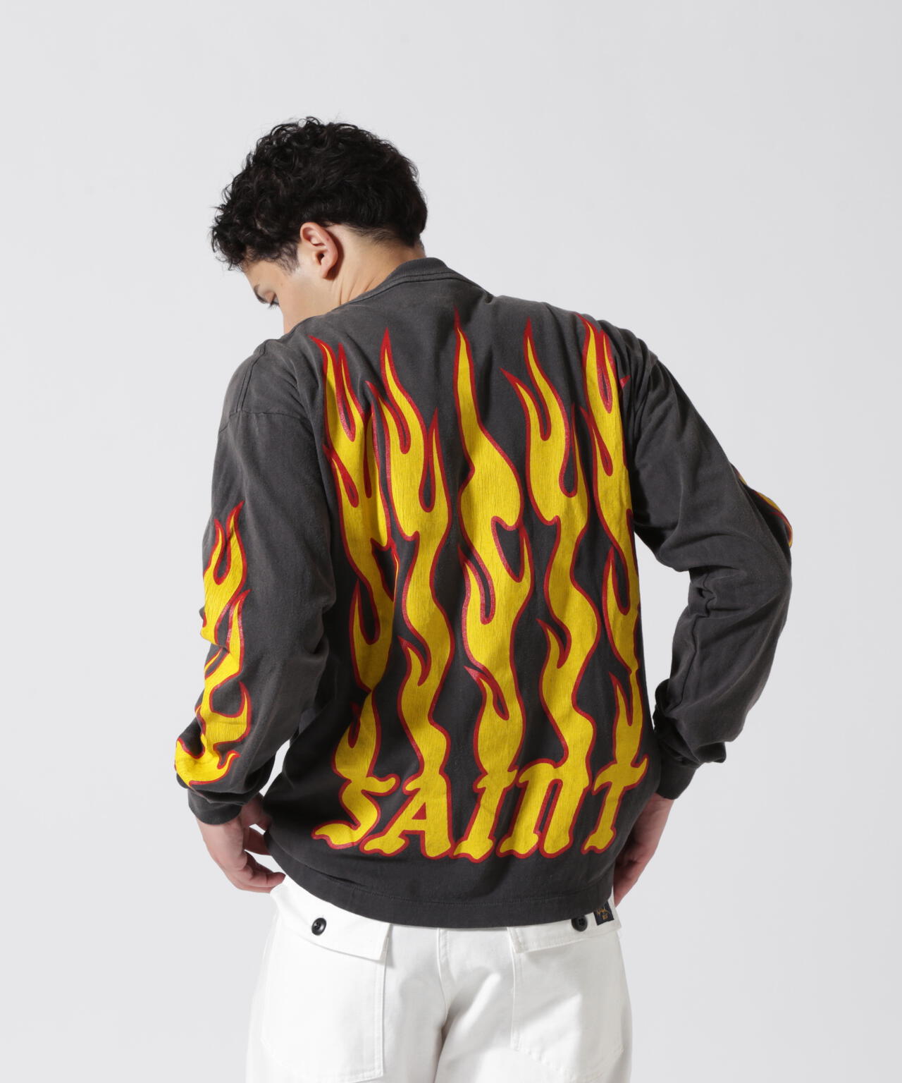 SAINT MICHAEL/セントマイケル/LS TEE/SOUL ON FIRE/BLACK | ROYAL