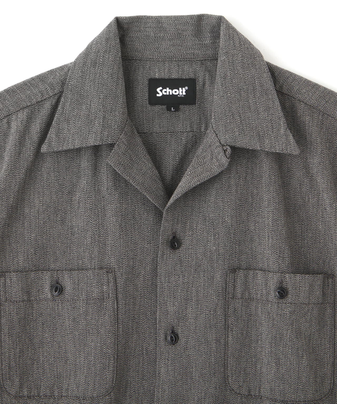 COTTON COVERT SS SHIRT/コットンコバート 半袖 シャツ | Schott