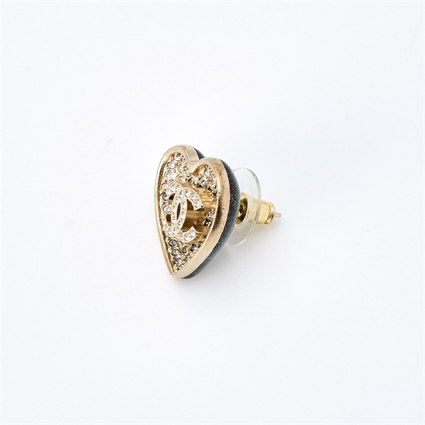 CHANEL ココマーク ハート ピアス ゴールド ブラック シルバー GP