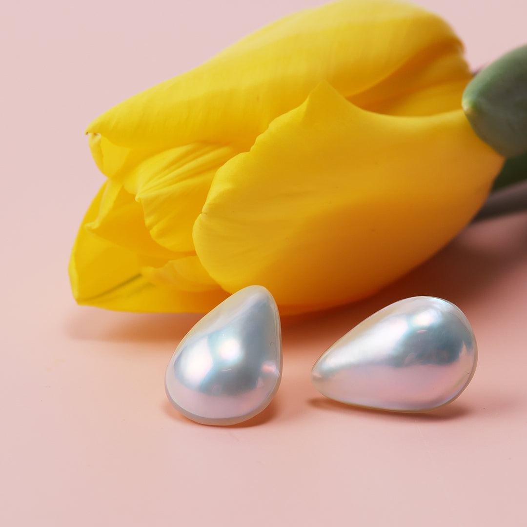 K18しずく型マベパールピアス